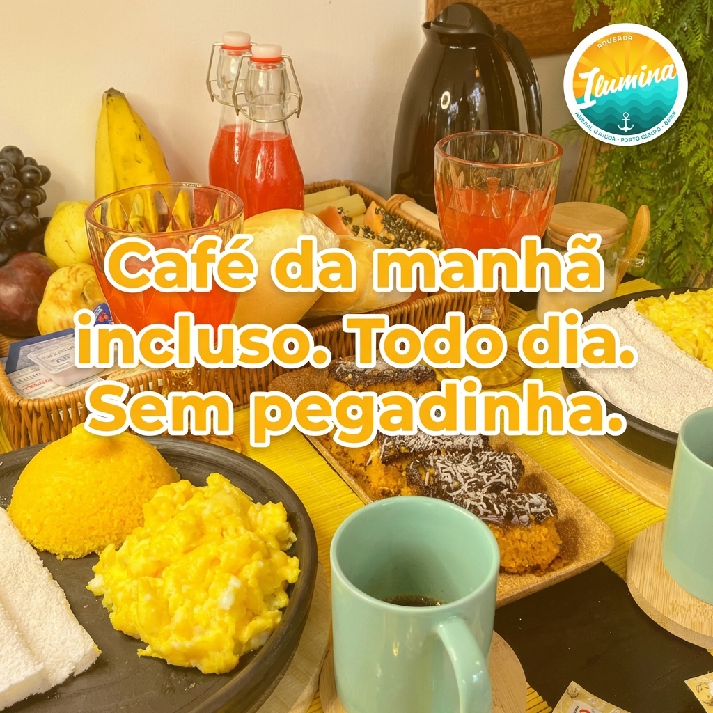 Cafe da manha artesanal Pousada Ilumina