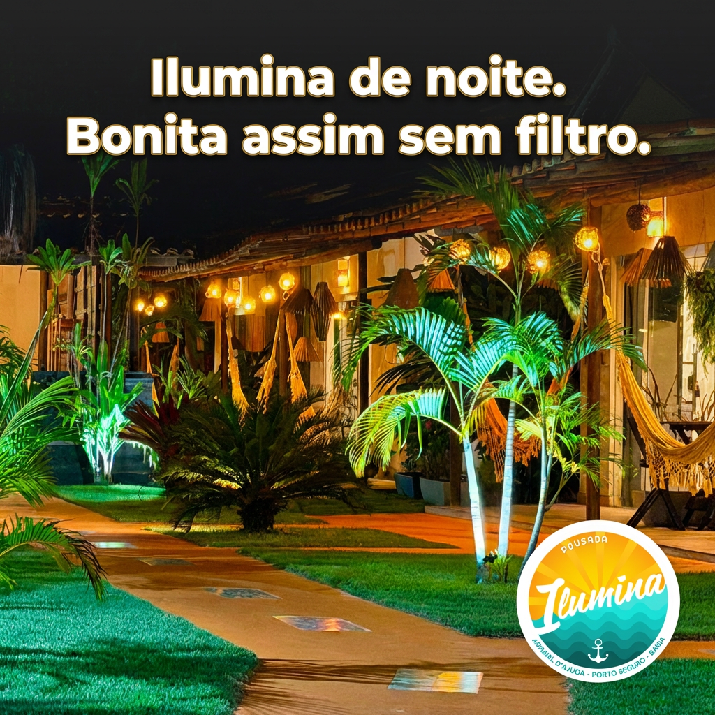 Piscina noturna Pousada Ilumina